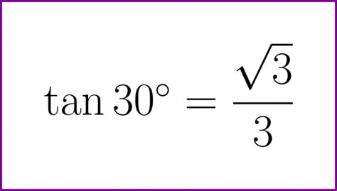 exact value of tan 30.